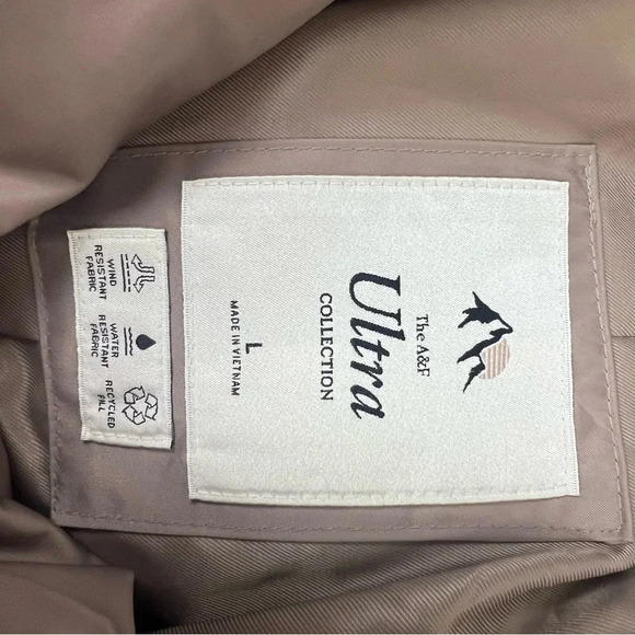 Abercrombie & Fitch Ultra Puffer Jacket Size L Wind Water Resistant - Picture 3 of 5